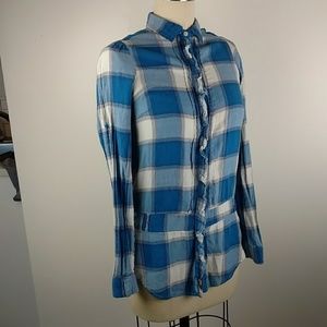 Blue Plaid Flannel Shirt from American Eagle